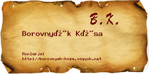 Borovnyák Kósa névjegykártya